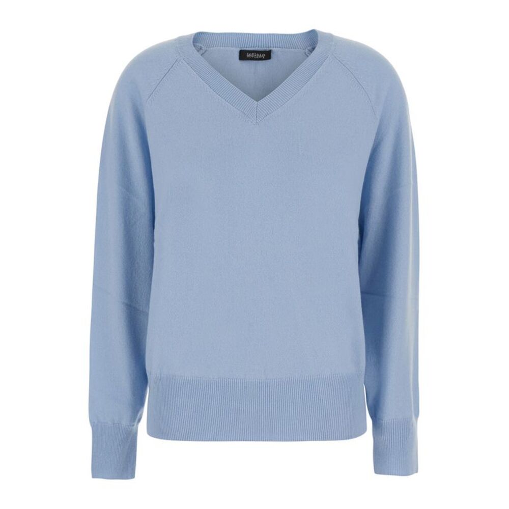 Leplain Women Light Blue Sweater With V Neck In Cashmere For Women